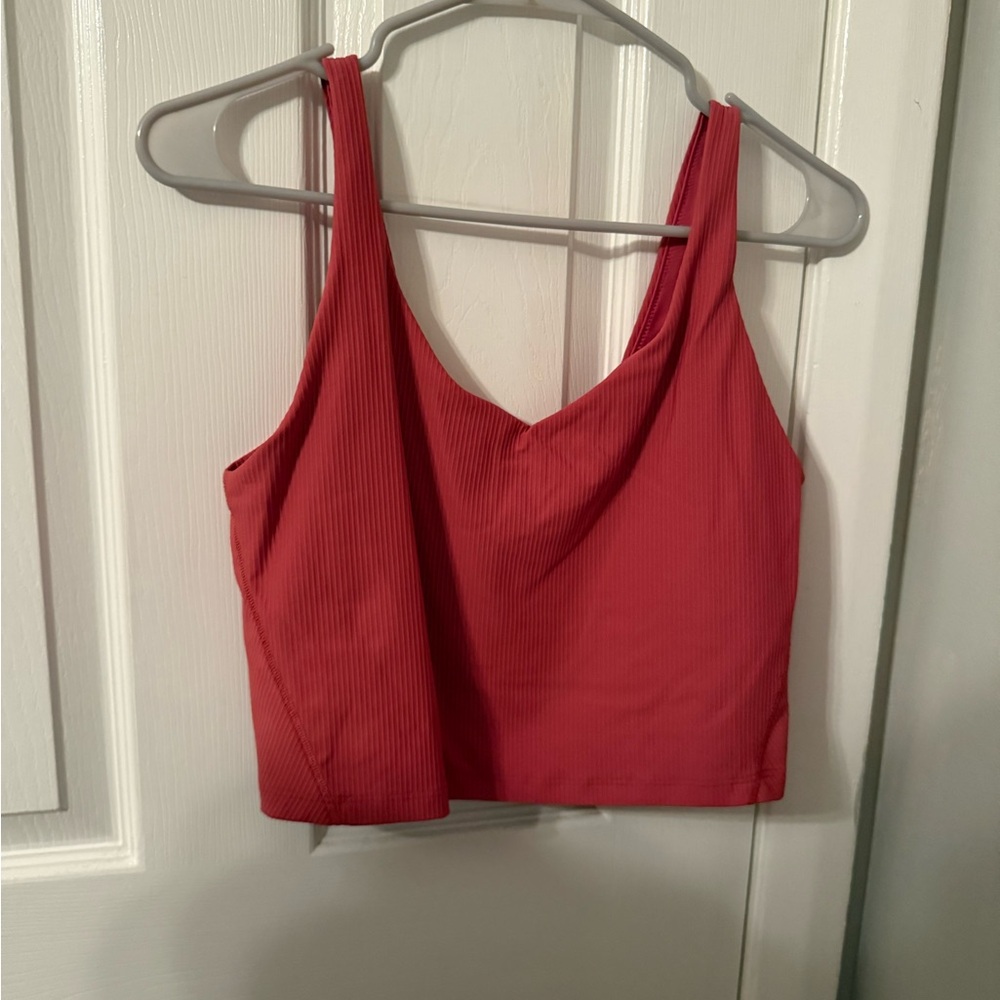 Red Ribbed Crop Top